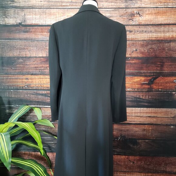 Jones New York Womens 8 Black Long Blazer Jacket Coat Lined Pockets 3 Button - Picture 4 of 9